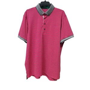 Greyson Men's Polo Shirt‎ Size XL Pink Striped Golf Preppy Performance #D3-6